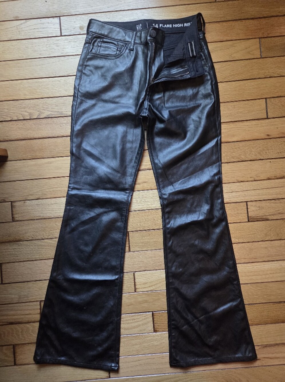 GAP - Girls Size 14 - Black Bootcut Faux Leather Jeans
